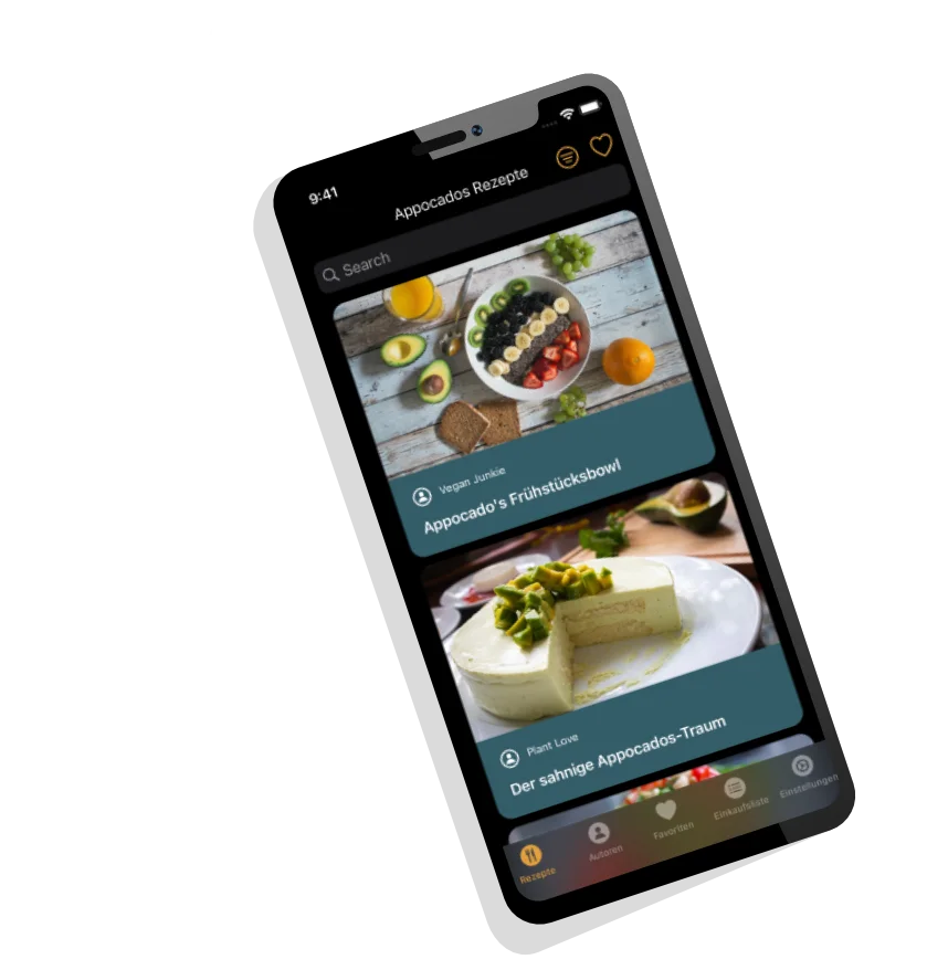Keyvisual of the appocados app on an iPhone.